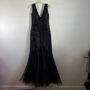 EUC May Queen Black Sequin Mermaid Prom Party Dress sz M/10